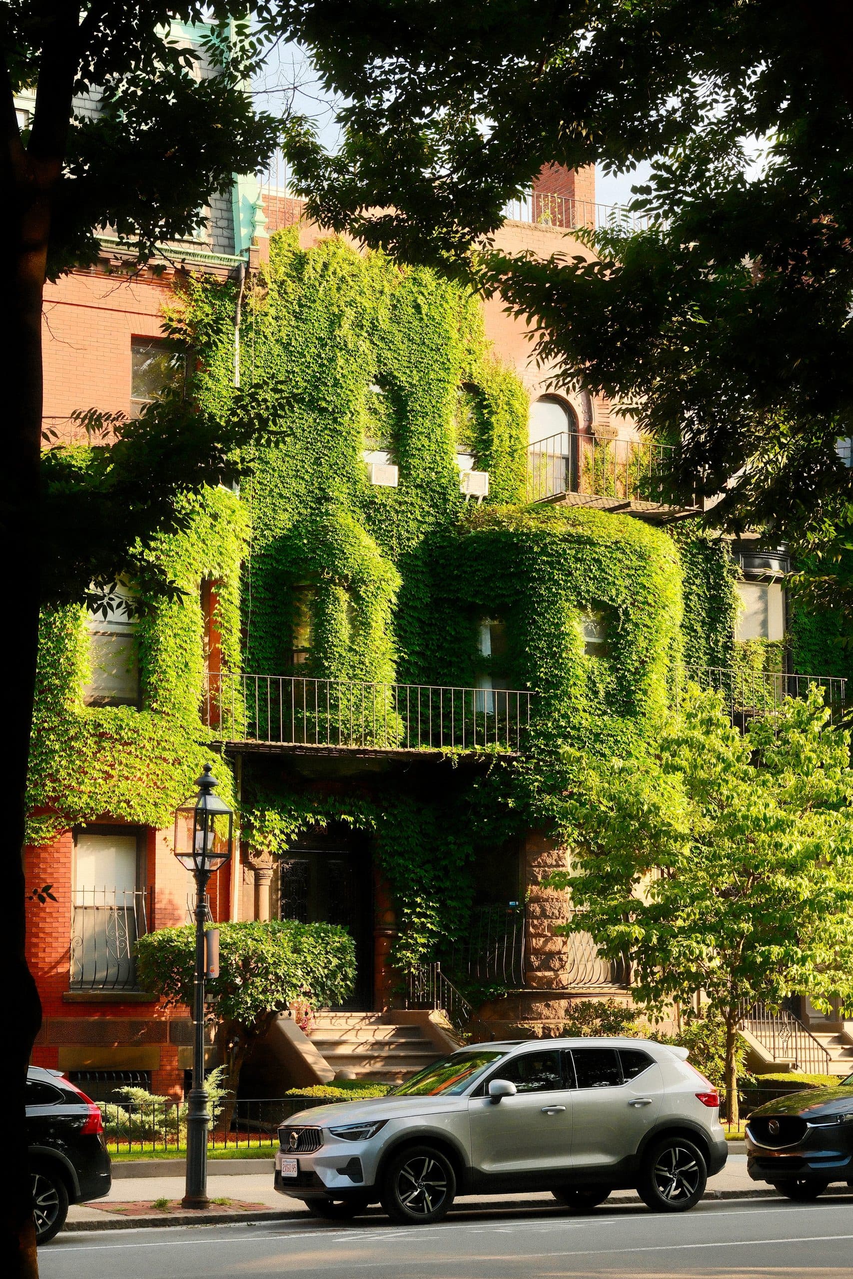 An ivy-covered brownstone, Back Bay — Boston