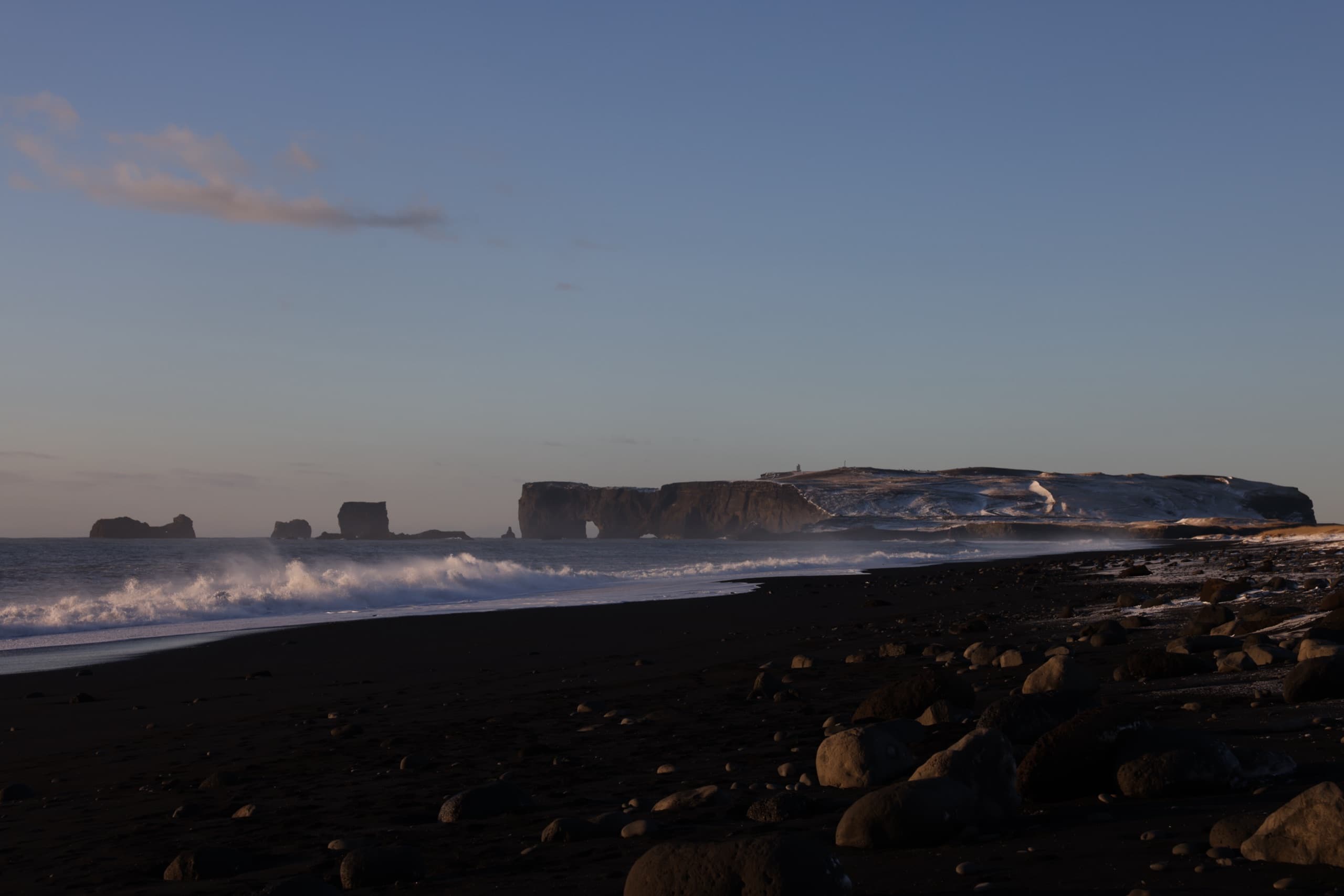 Dyrhólaey from the black sand — Iceland